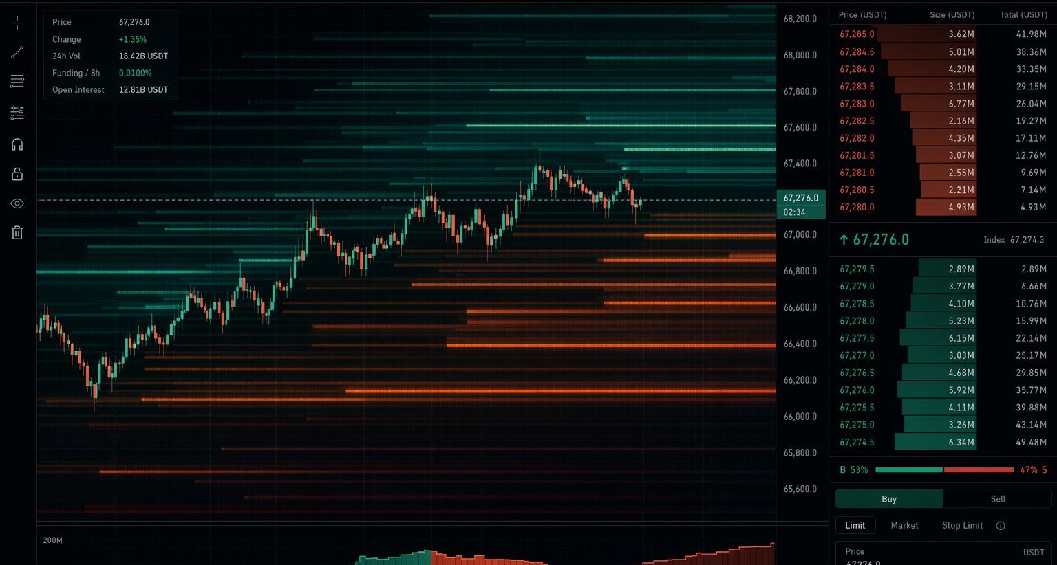 Order Book Heatmap — liquidity in real-time